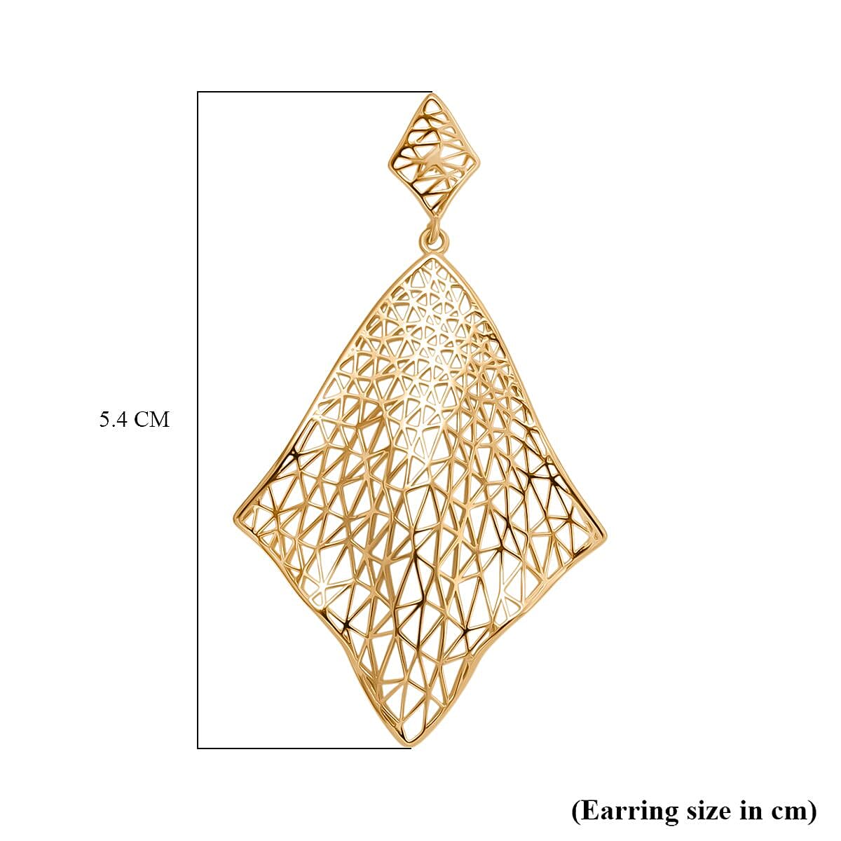 Treasure Of Siam - Sterling Silver Rhombus Earrings with Push Back in Yellow Gold Plating 8194350 5