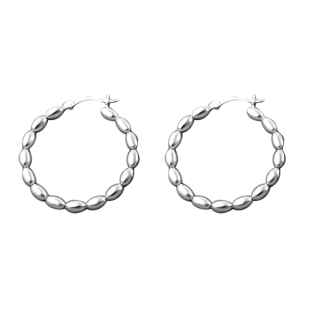 Sterling Silver Hoop Earrings (with Clasp), Silver Wt. 6.10 Gms 7280006 0