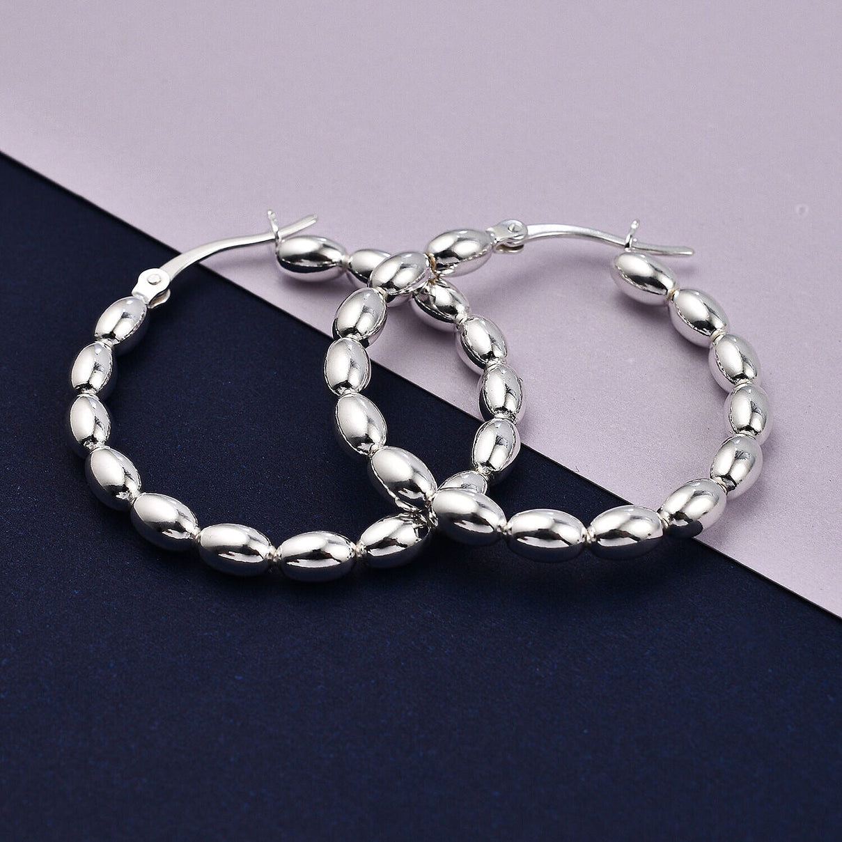 Sterling Silver Hoop Earrings (with Clasp), Silver Wt. 6.10 Gms 7280006 1