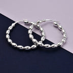 Sterling Silver Hoop Earrings (with Clasp), Silver Wt. 6.10 Gms