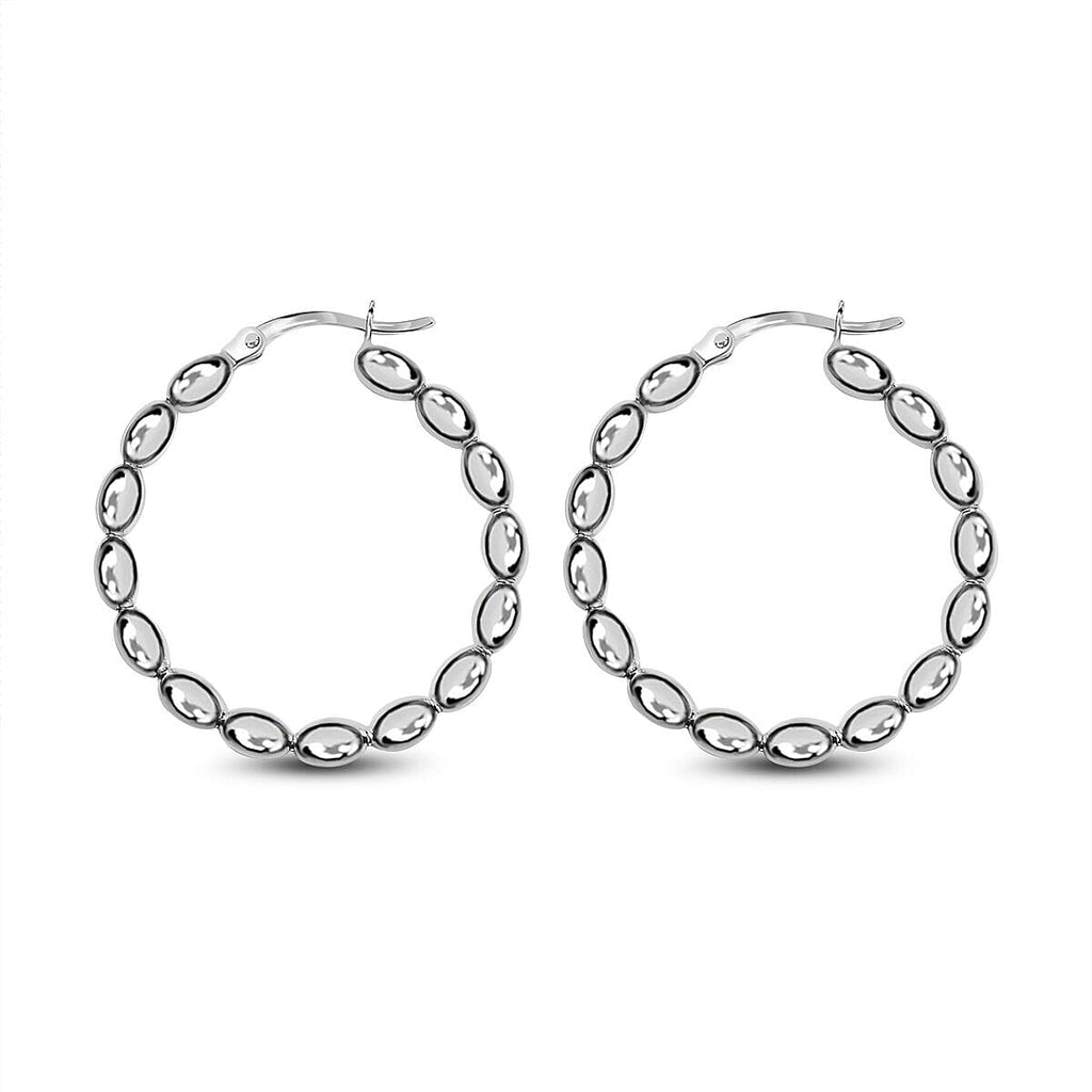 Sterling Silver Hoop Earrings (with Clasp), Silver Wt. 6.10 Gms