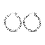 Sterling Silver Hoop Earrings (with Clasp), Silver Wt. 6.10 Gms