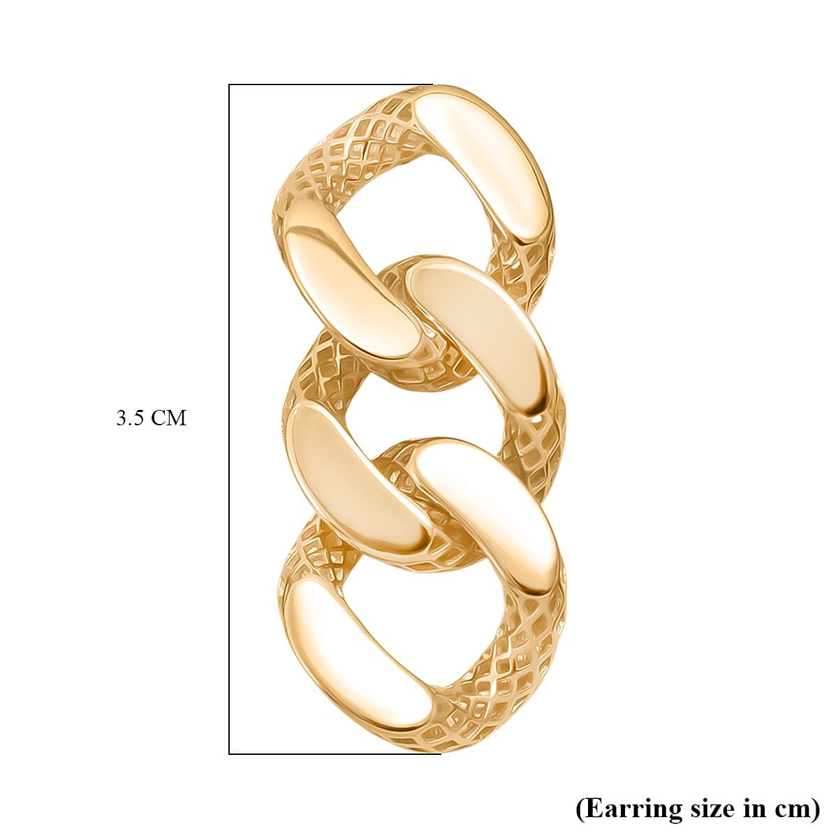 Treasure Of Siam - Sterling Silver Curb Chain Link Push Back Earring in Yellow Gold Plating 8194431 4