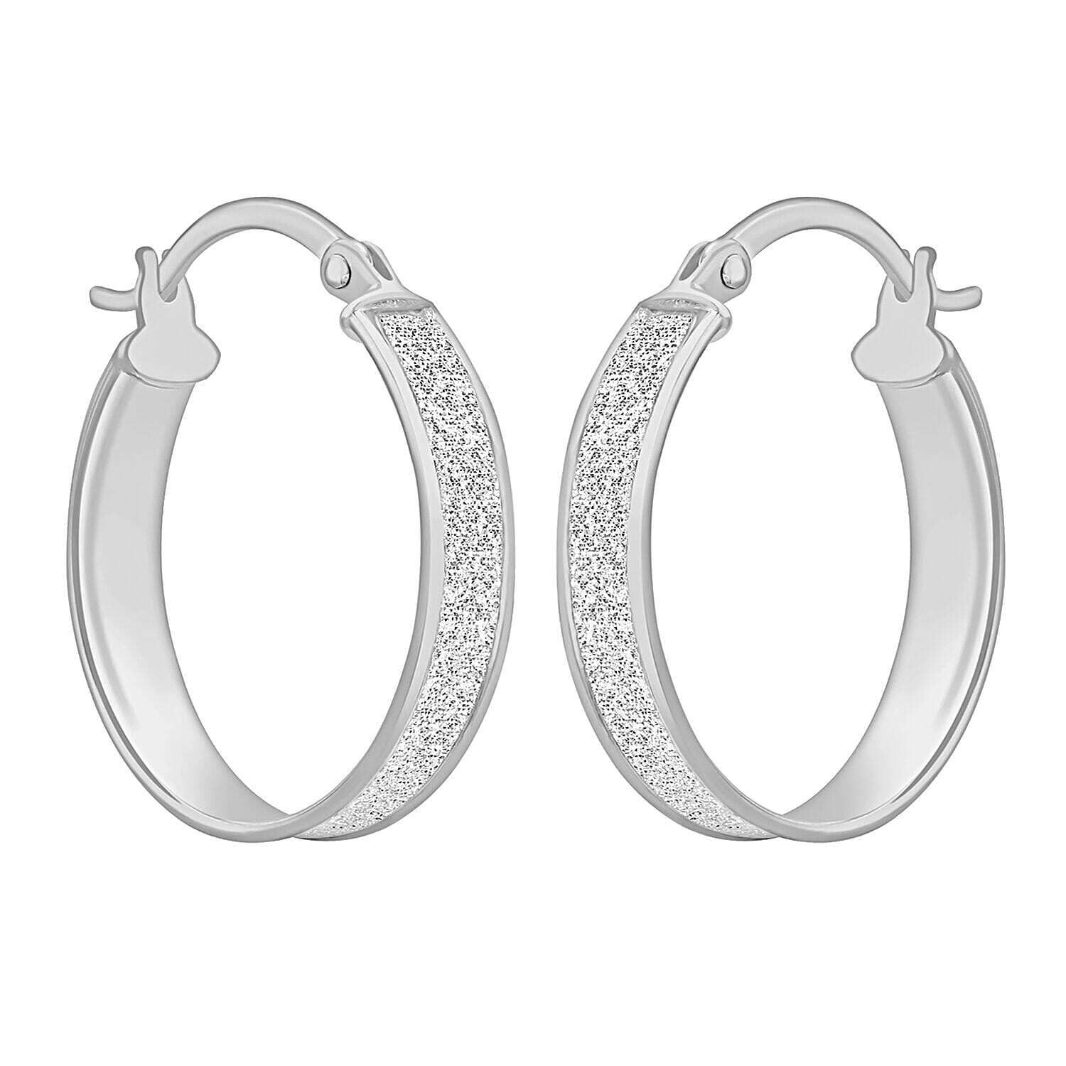 Sterling Silver Stardust 20mm Hoop Earrings 7315428 0