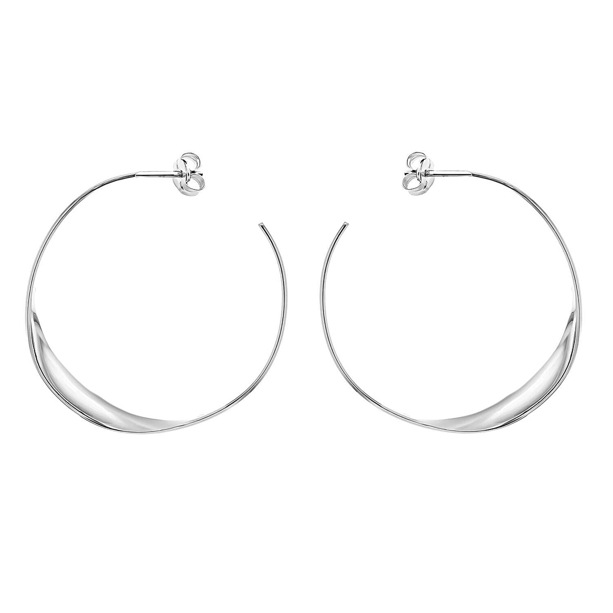 Sterling Silver 40mm Single Twist Hoop Earrings 7315469 0