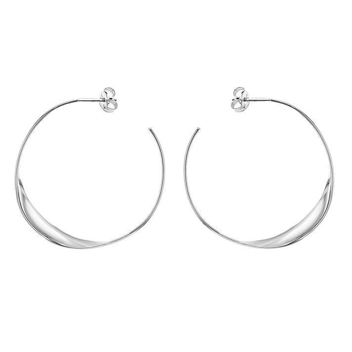 Sterling Silver 40mm Single Twist Hoop Earrings 7315469 1