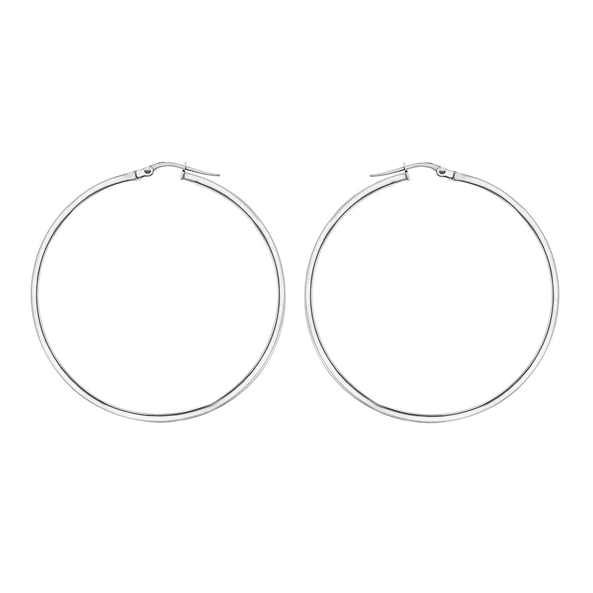 Sterling Silver 60mm SquareTube Hoop Earrings 7315477 0