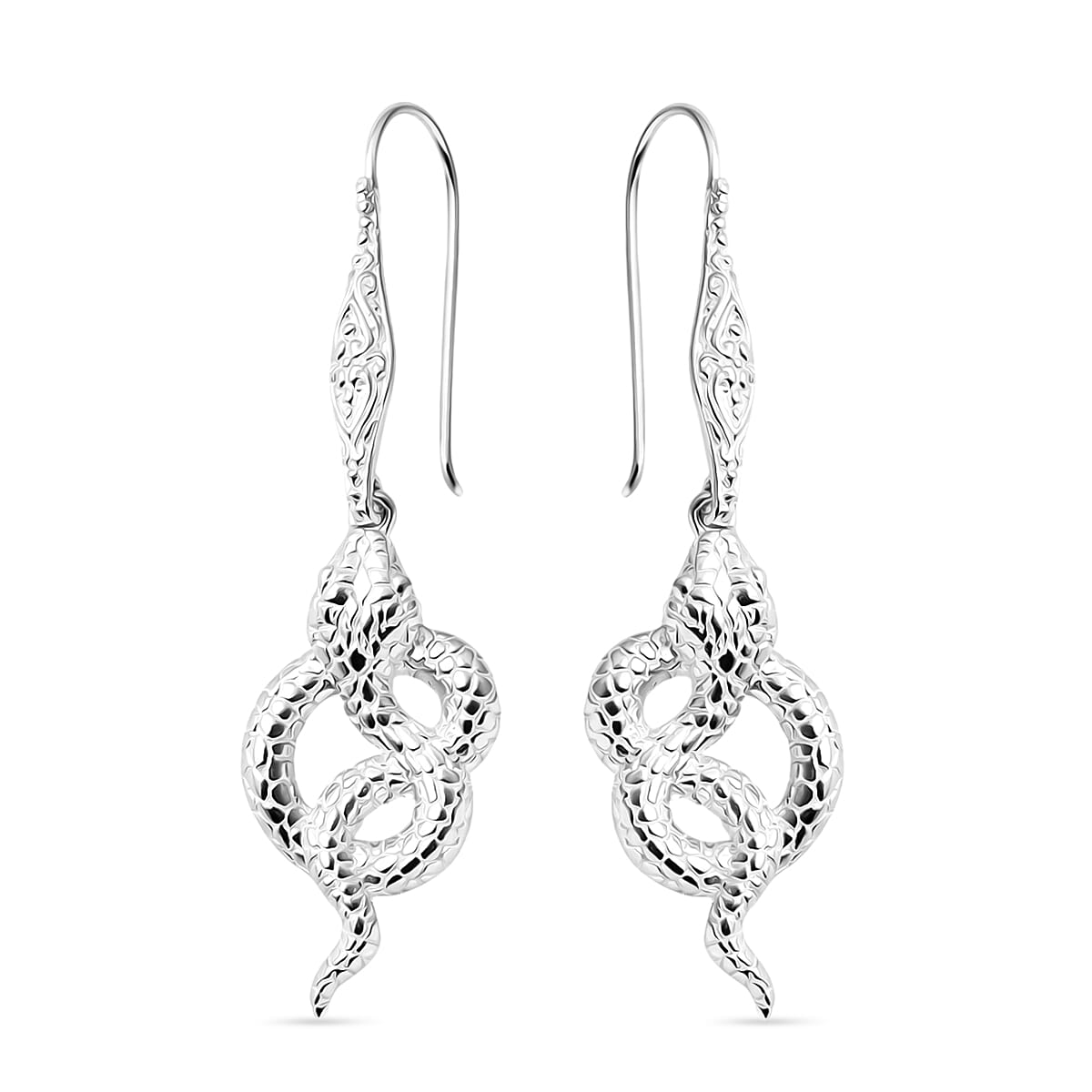 Royal Bali Collection Sterling Silver Coiled Snake Earring with Hook 8237047 0