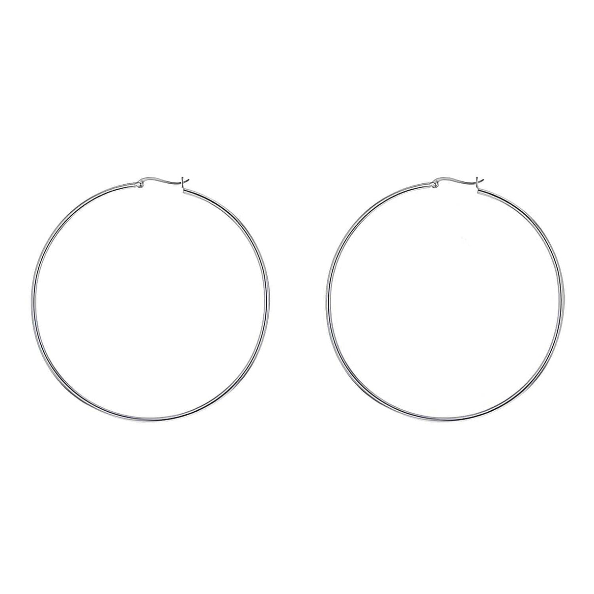 Sterling Silver 80mm Hoop Creole Earrings 7315459 0