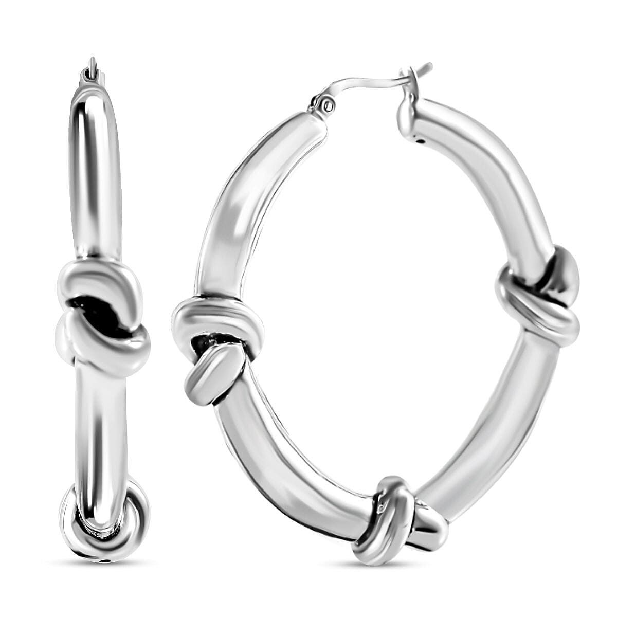 Designer Inspired Closeout  Sterling Silver KNOT Earring With Clasp 7801292 0