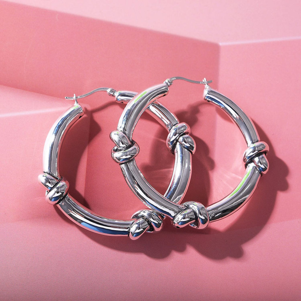 Designer Inspired Closeout  Sterling Silver KNOT Earring With Clasp