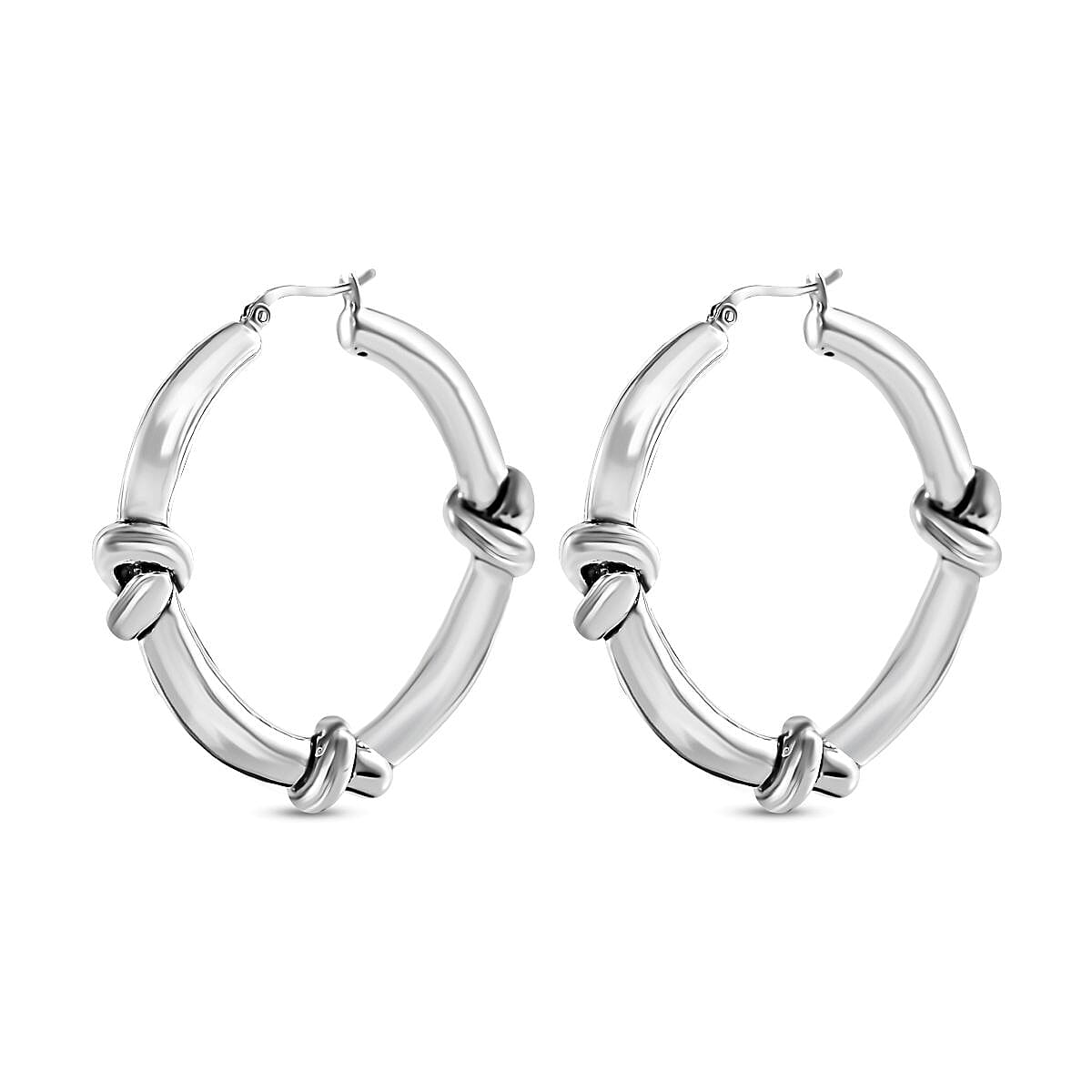 Designer Inspired Closeout  Sterling Silver KNOT Earring With Clasp 7801292 3