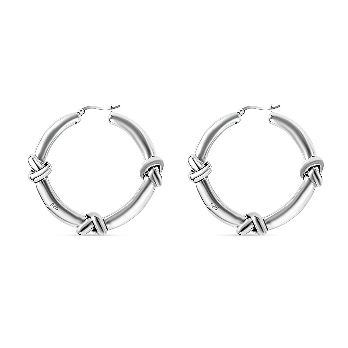 Designer Inspired Closeout  Sterling Silver KNOT Earring With Clasp 7801292 4