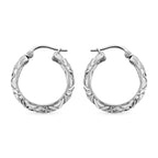 Royal Bali - Sterling Silver Hoop Earrings Silver Wt. 6.20 Gms
