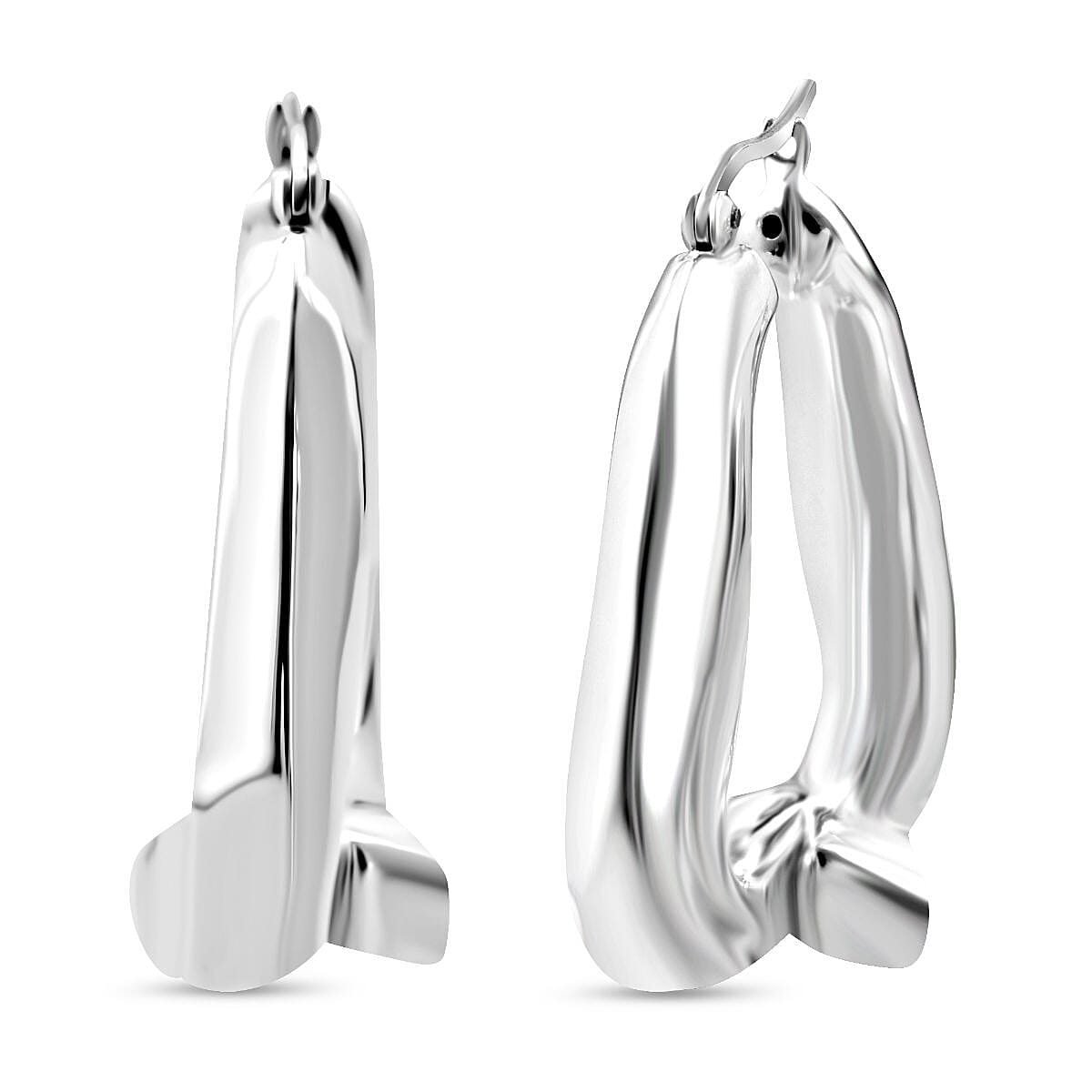 Designer Inspired Thai Sterling Silver Hoop Earring with Clasp 8248544 0