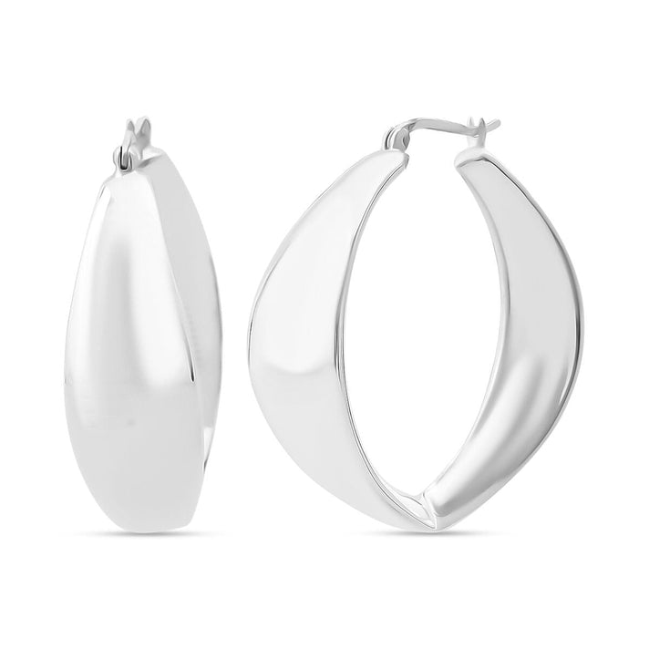 Designer Inspired Thai Sterling Silver Hoop Earring with Clasp 8248545 1