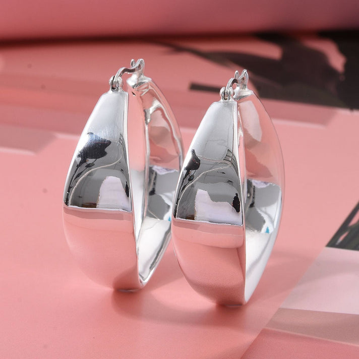 Designer Inspired Thai Sterling Silver Hoop Earring with Clasp 8248545 2