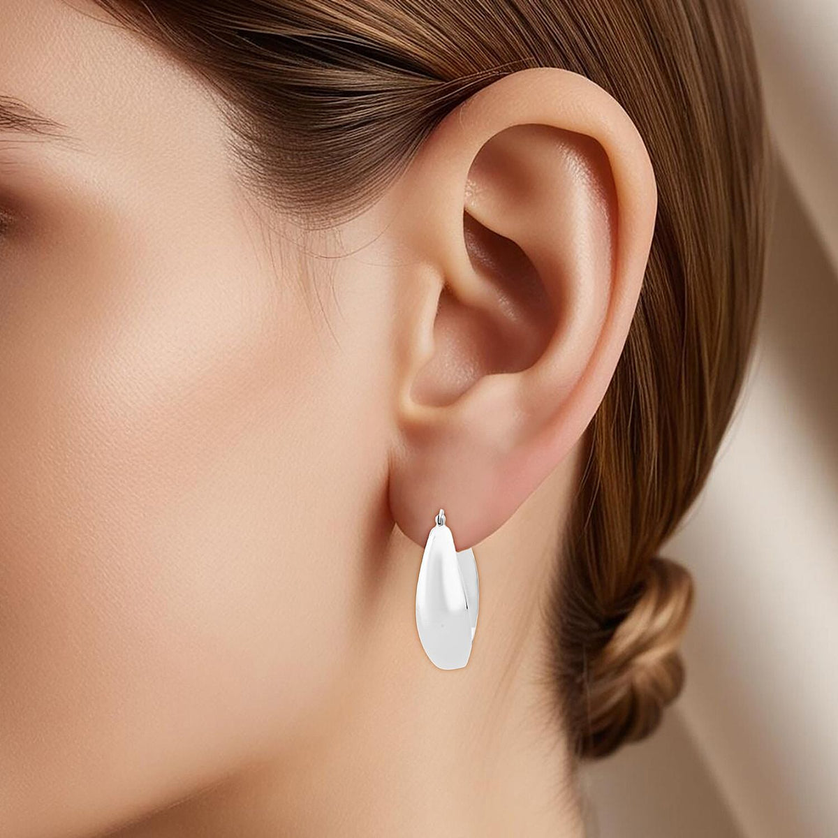 Designer Inspired Thai Sterling Silver Hoop Earring with Clasp 8248545 2