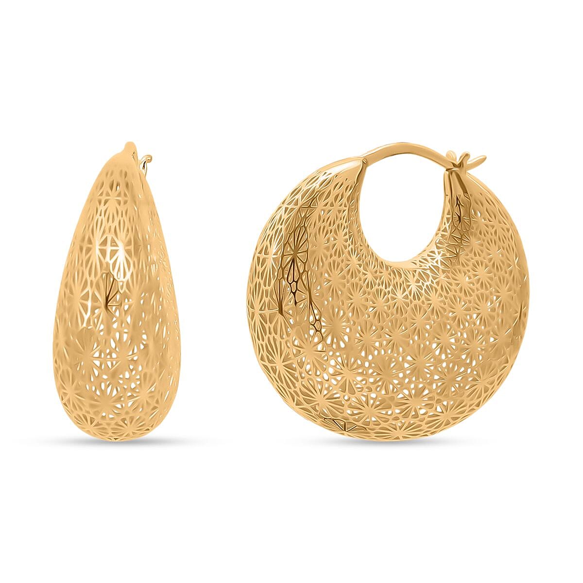Sterling Silver Earring with Clasp in Yellow Gold Plating, Silver Wt. 11.24 Gms. 8239481 0