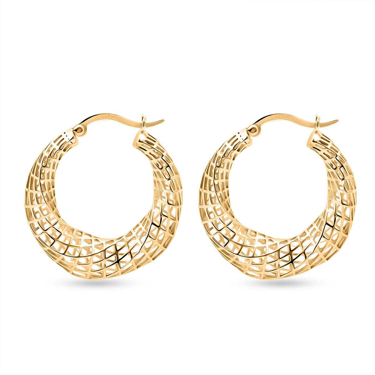 Sterling Silver Earring with Clasp in Yellow Gold Plating, Silver Wt. 6.80 Gms. 8239482 3