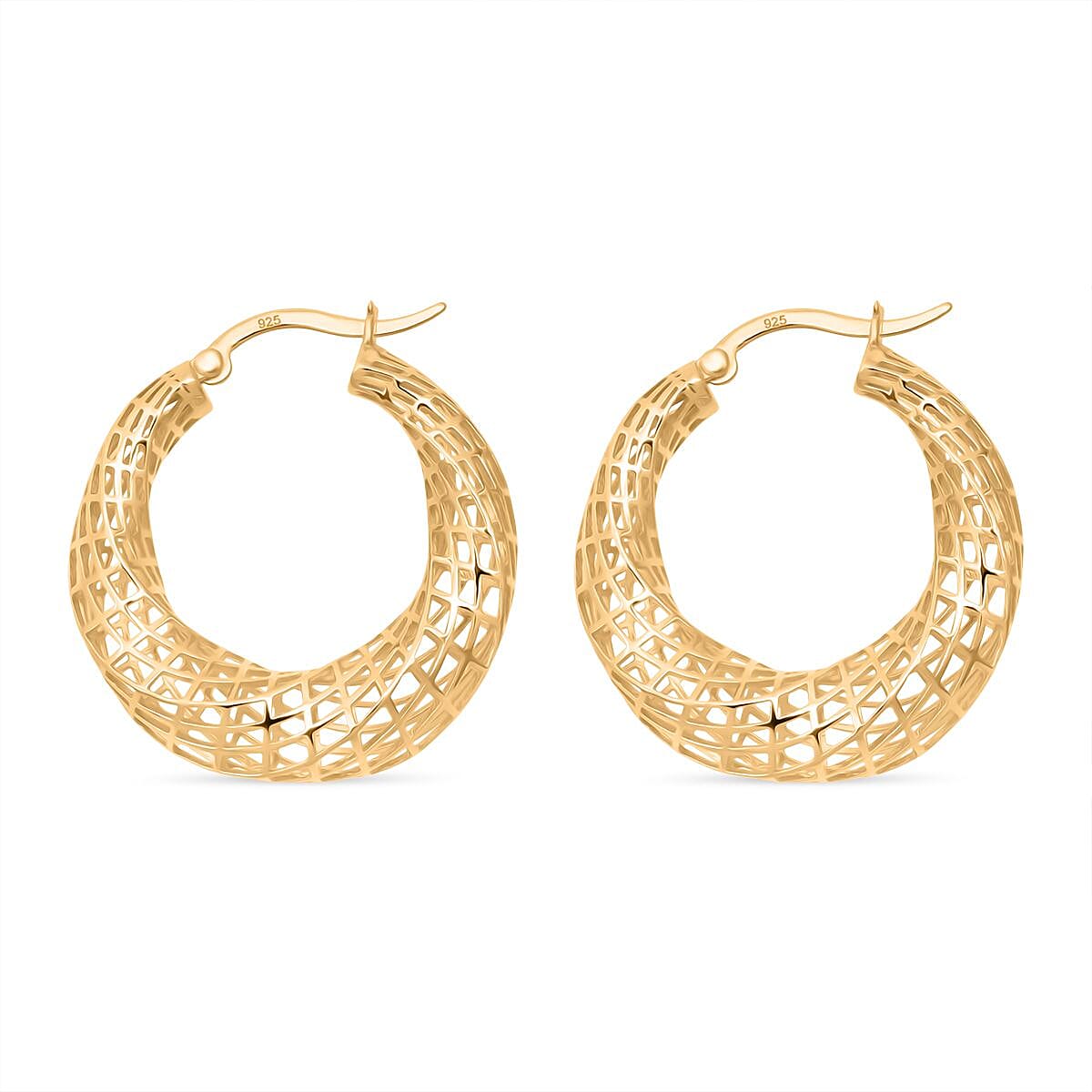 Sterling Silver Earring with Clasp in Yellow Gold Plating, Silver Wt. 6.75 Gms. 8239483 3