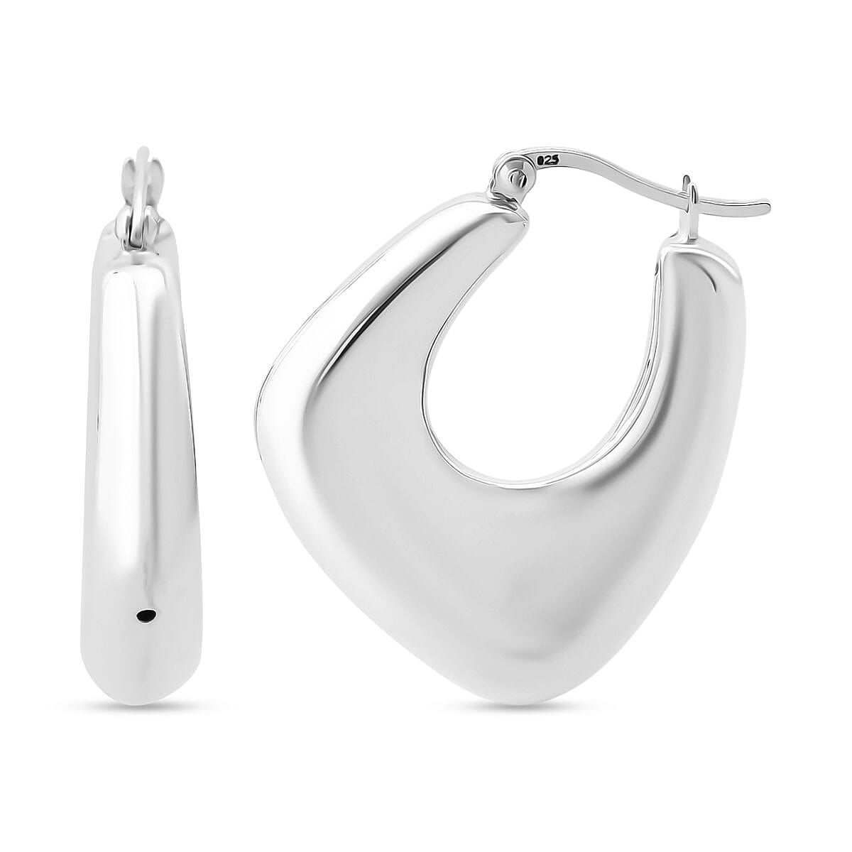 Designer Inspired Thai Sterling Silver Hoop Earring with Clasp 8248554 0