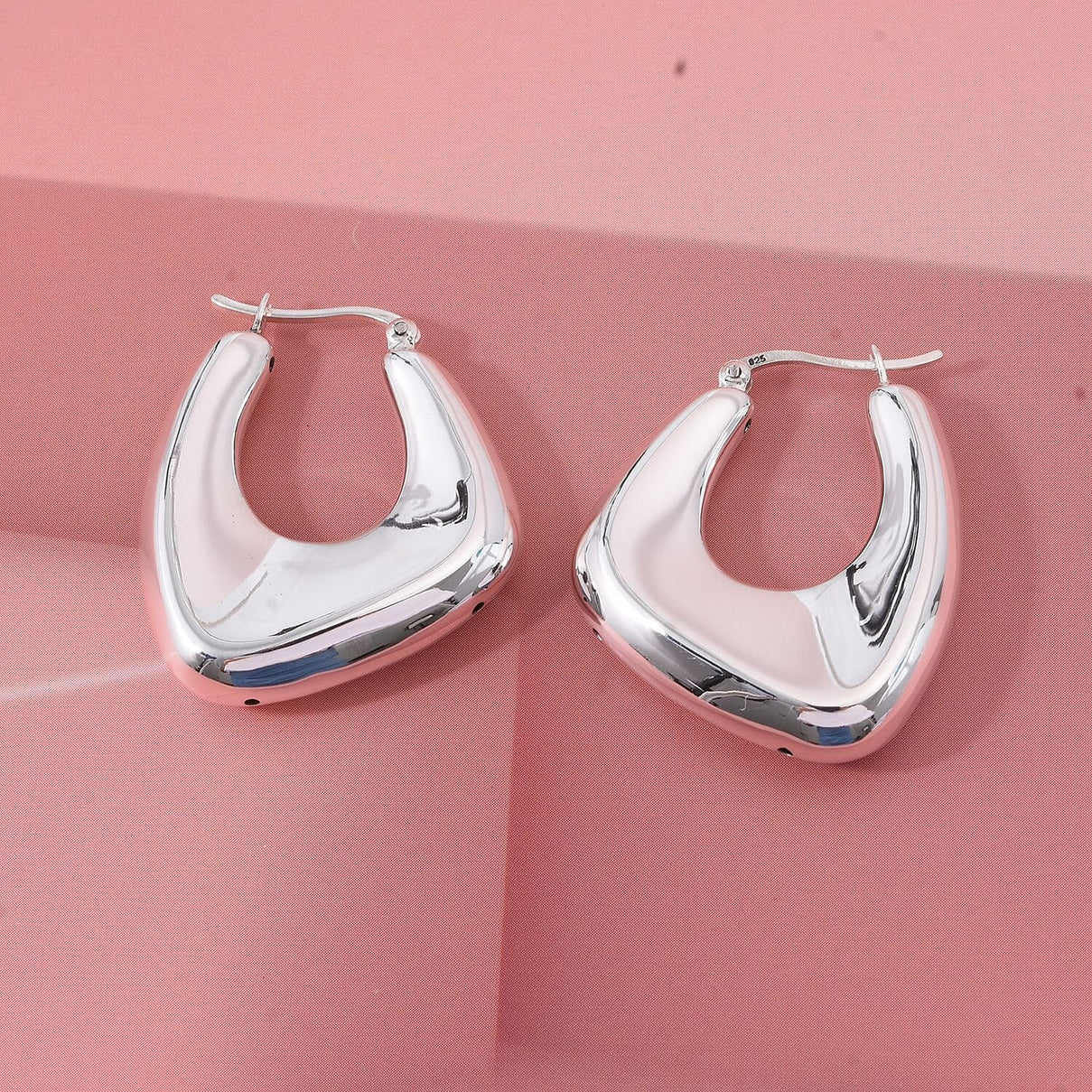 Designer Inspired Thai Sterling Silver Hoop Earring with Clasp 8248554 1