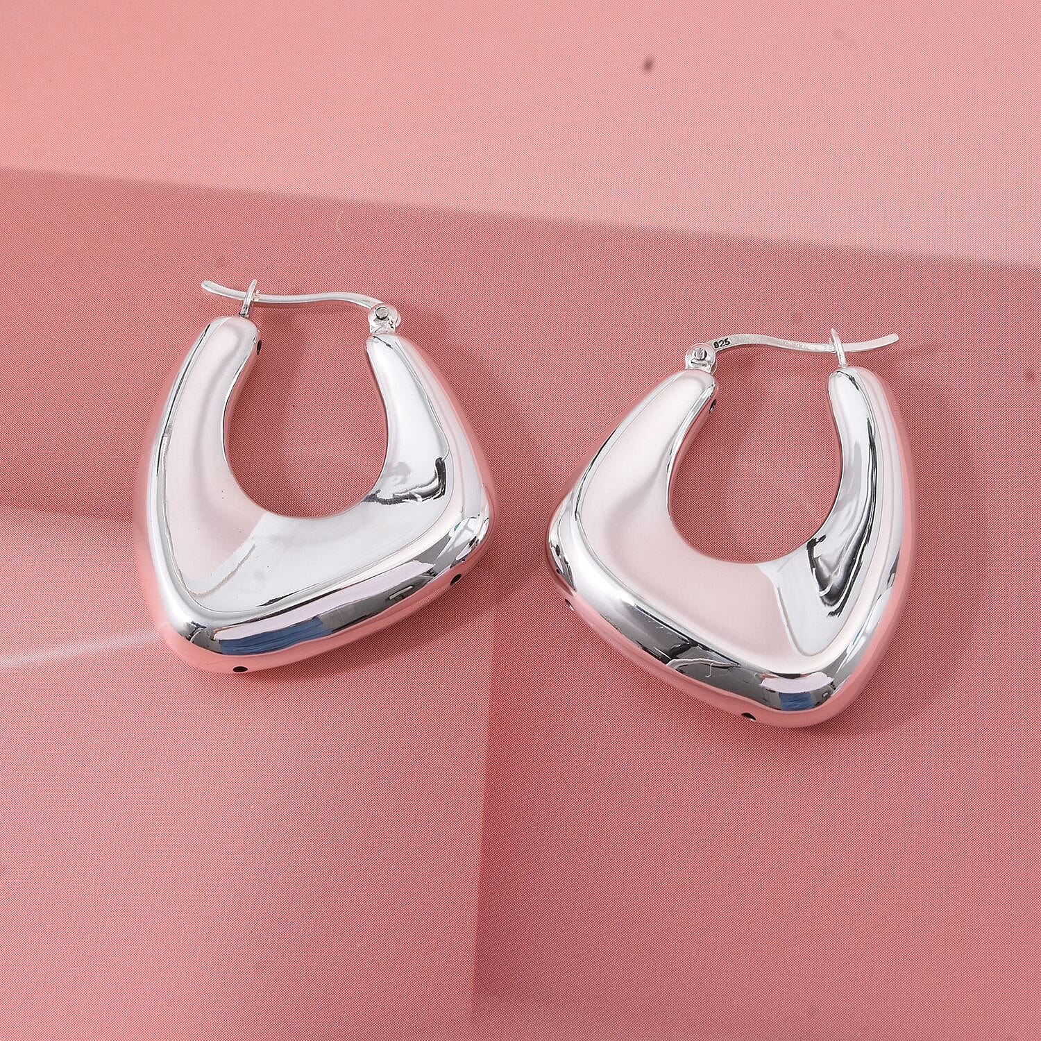 Designer Inspired Thai Sterling Silver Hoop Earring with Clasp 8248554 1