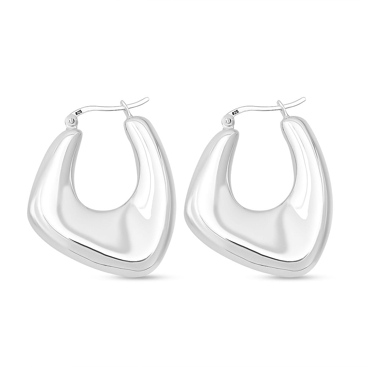 Designer Inspired Thai Sterling Silver Hoop Earring with Clasp 8248554 3
