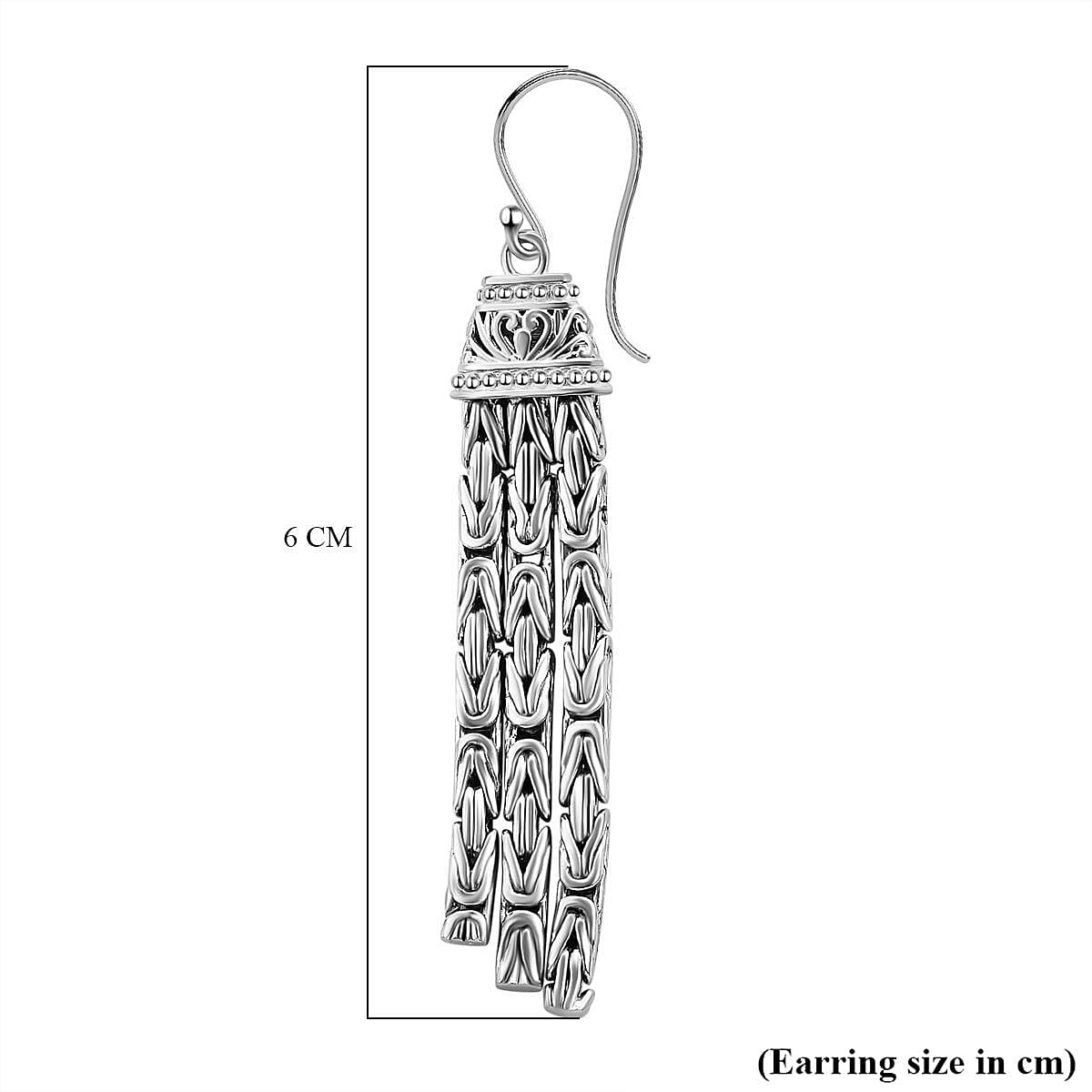 Royal Bali Collection- Borobudur Handmade Sterling Silver Earrings, Silver Wt. 16.00 Gms 7620001 4
