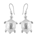 Royal Bali Collection - Turtle Earring with Hook in Sterling Silver