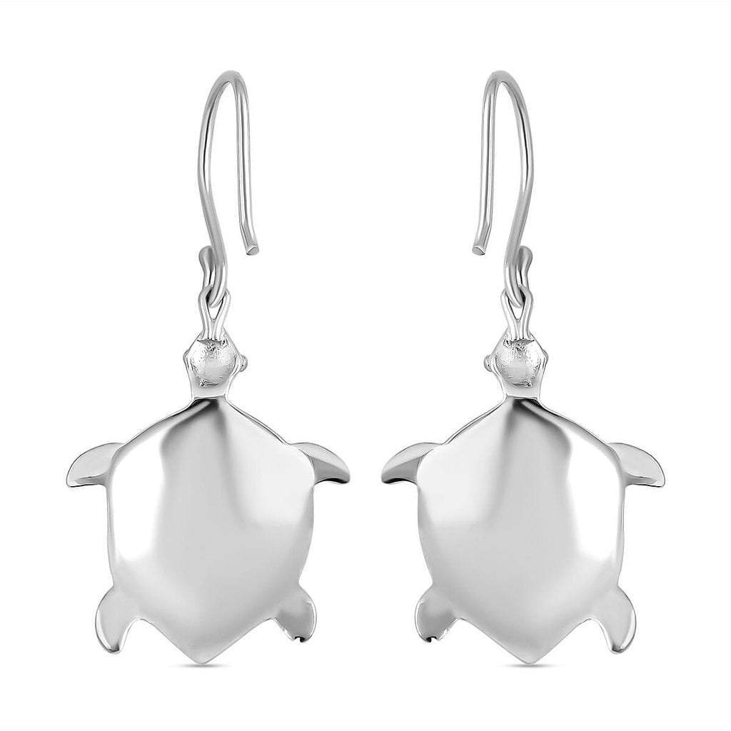 Royal Bali Collection - Turtle Earring with Hook in Sterling Silver