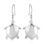 Royal Bali Collection - Turtle Earring with Hook in Sterling Silver
