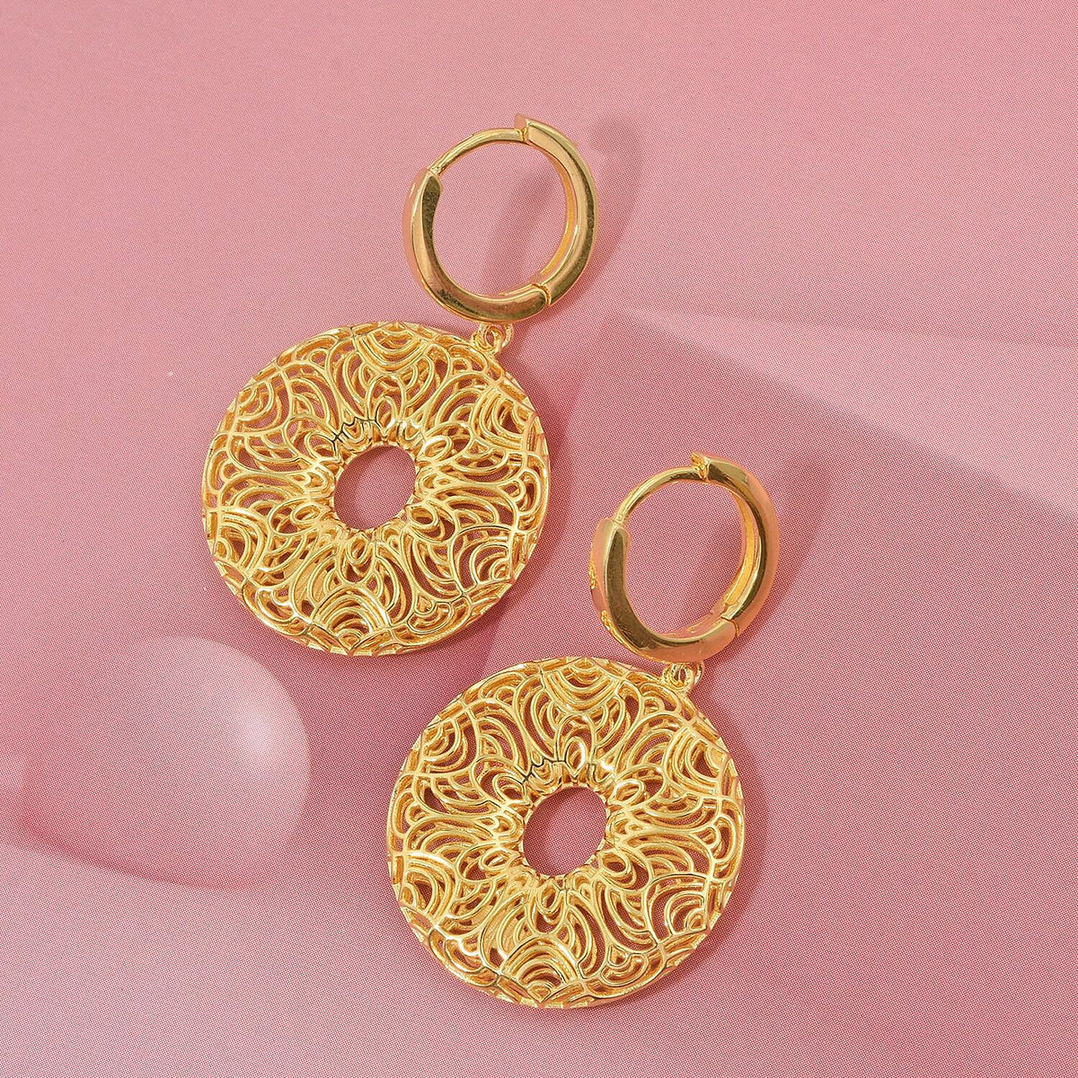 Sterling Silver Earring with Hoop in Yellow Gold Plating, Silver Wt. 6.85 Gms. 8239540 1
