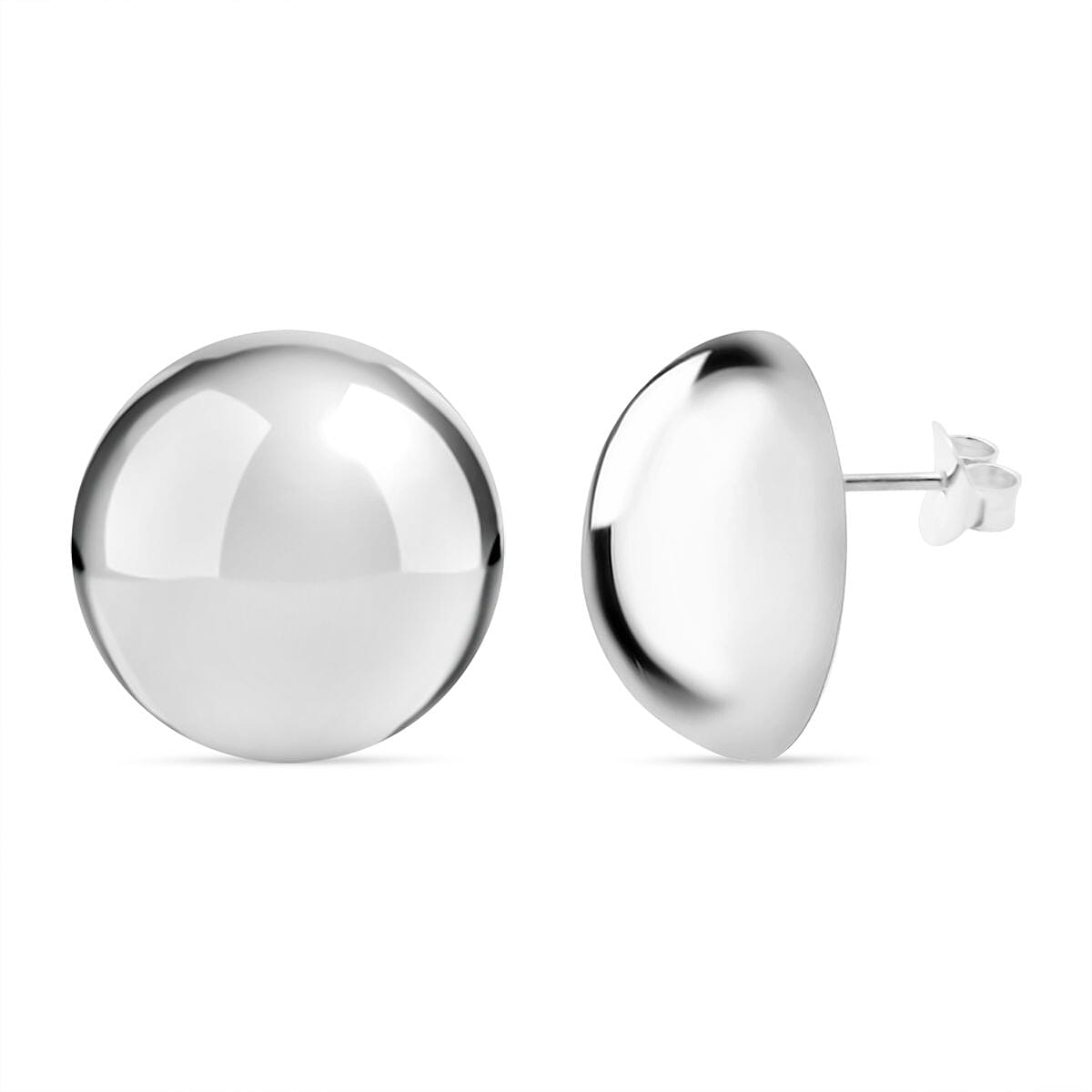 Close Out Deal - Half Ball Stud Earrings in Sterling Silver Push Back 8248547 0