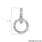 Royal Bali Collection - Sterling Silver Hammered Texture Earrings with Push Back, Silver Wt. 6.20 Gms.