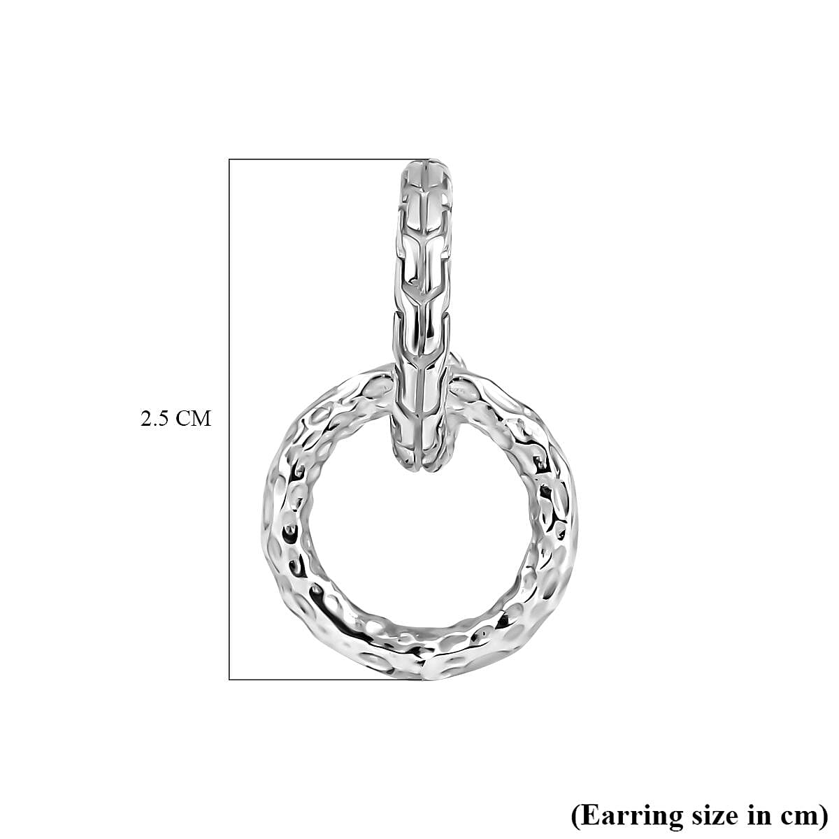 Royal Bali Collection - Sterling Silver Hammered Texture Earrings with Push Back, Silver Wt. 6.20 Gms. 7621003 5