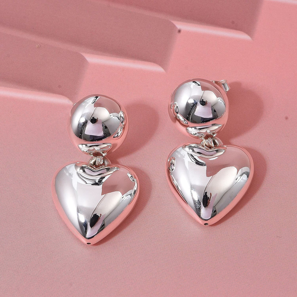Thai Sterling Silver Heart Dangle Earring with Push Back, Silver Wt. 9.20 Gms 8248548 1