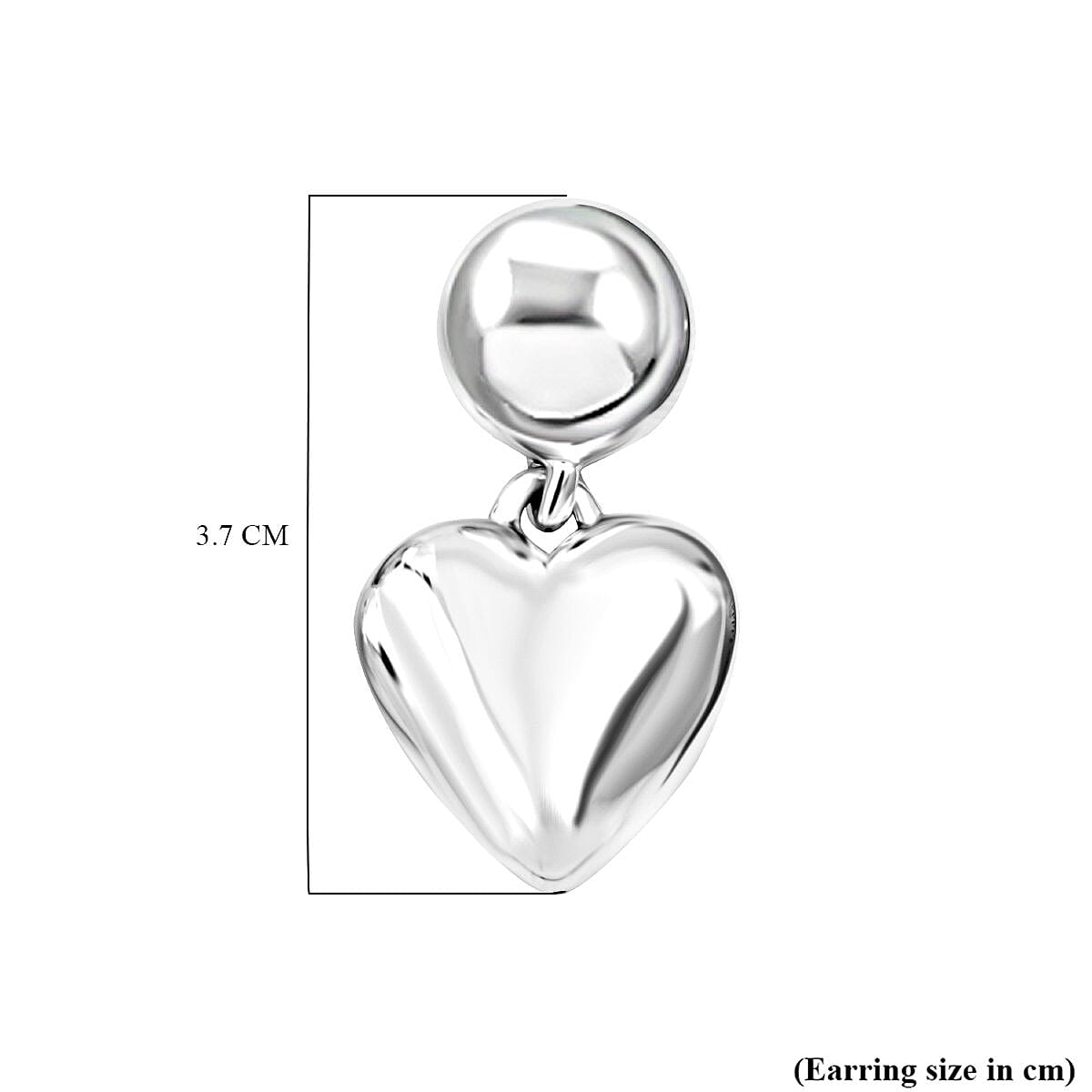 Thai Sterling Silver Heart Dangle Earring with Push Back, Silver Wt. 9.20 Gms 8248548 5