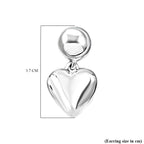 Thai Sterling Silver Heart Dangle Earring with Push Back, Silver Wt. 9.20 Gms