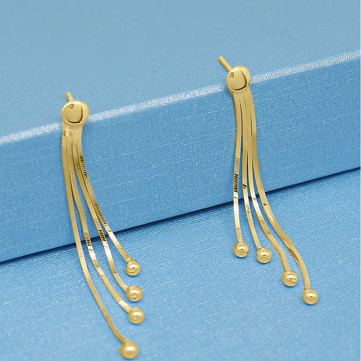 Italian Closeout - Drop Earrings in Gold Overlay Sterling Silver 8125927 2