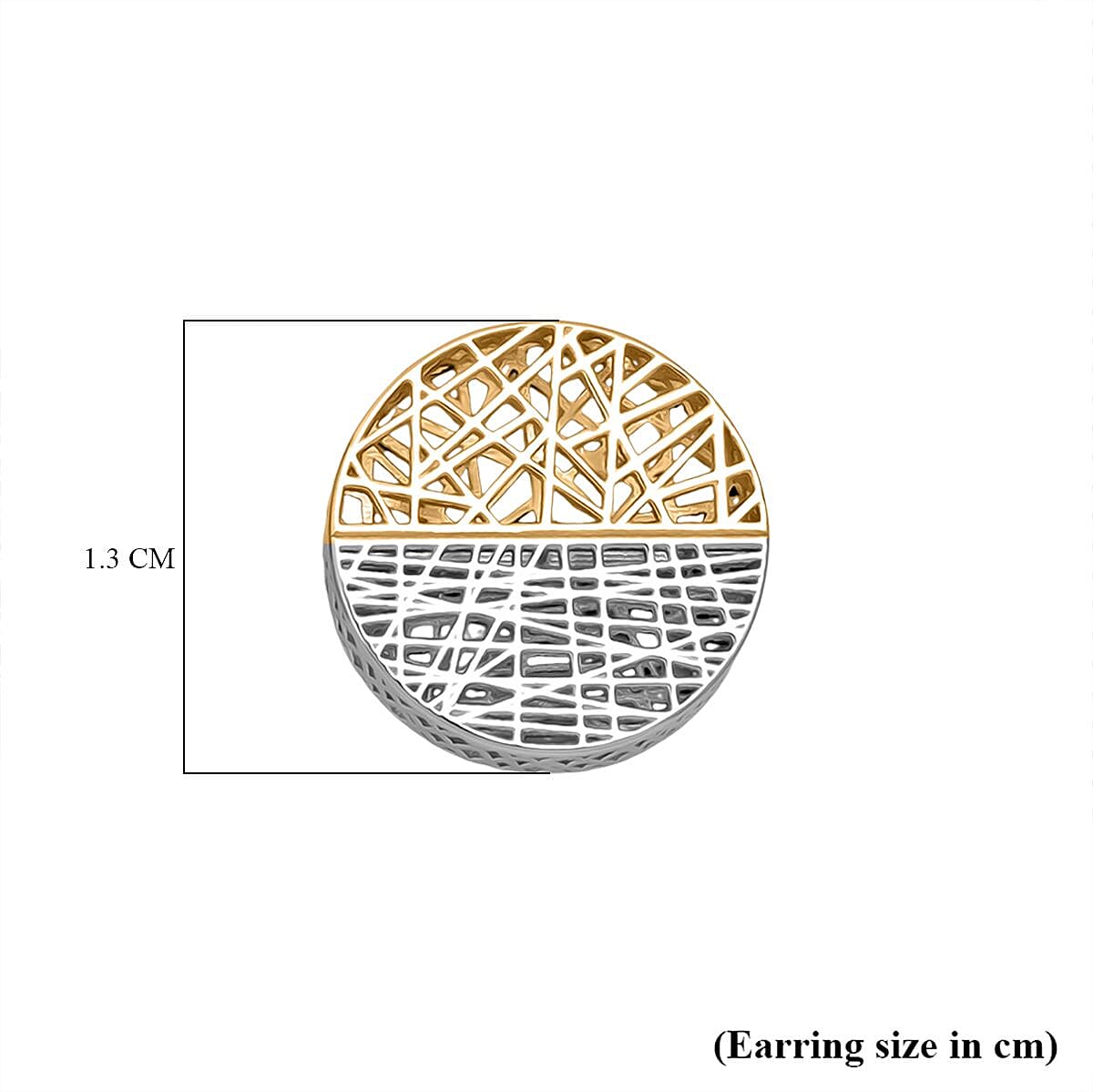 Treasure of Siam - Sterling Silver Round Stud Earring with Push Back in Two Tone Plating 8239673 5