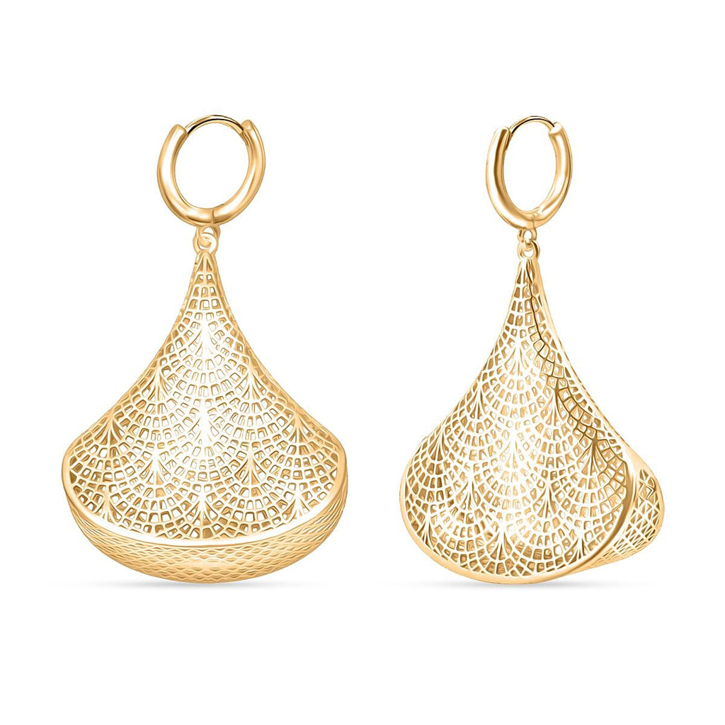 Sterling Silver Earring with Push Back in Yellow Gold Plating, Silver Wt. 10.58 Gms.