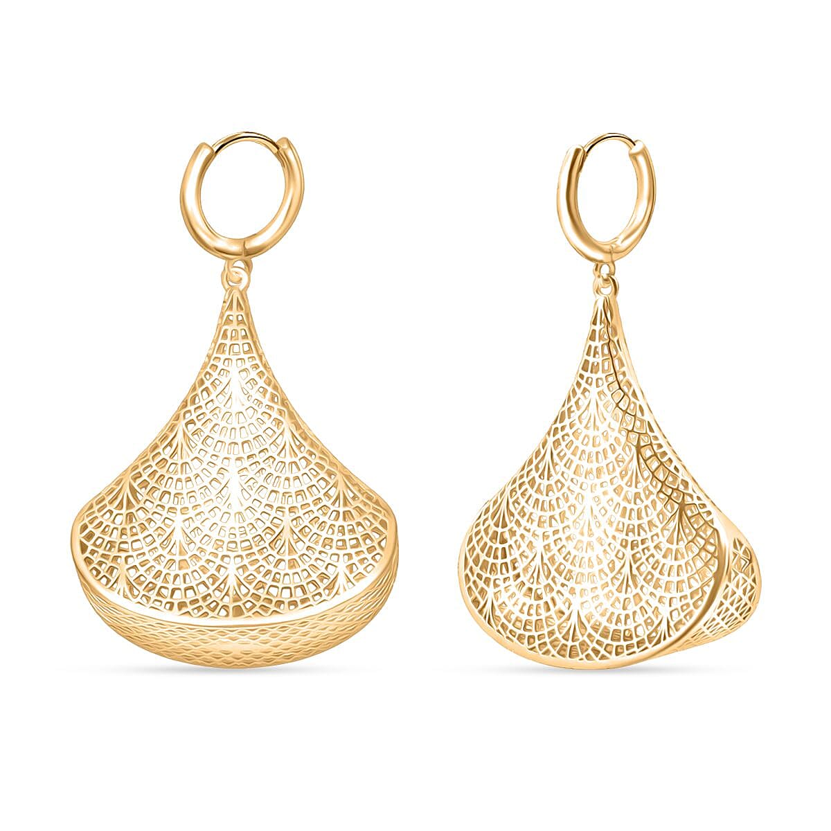 Sterling Silver Earring with Push Back in Yellow Gold Plating, Silver Wt. 10.58 Gms. 8239485 0