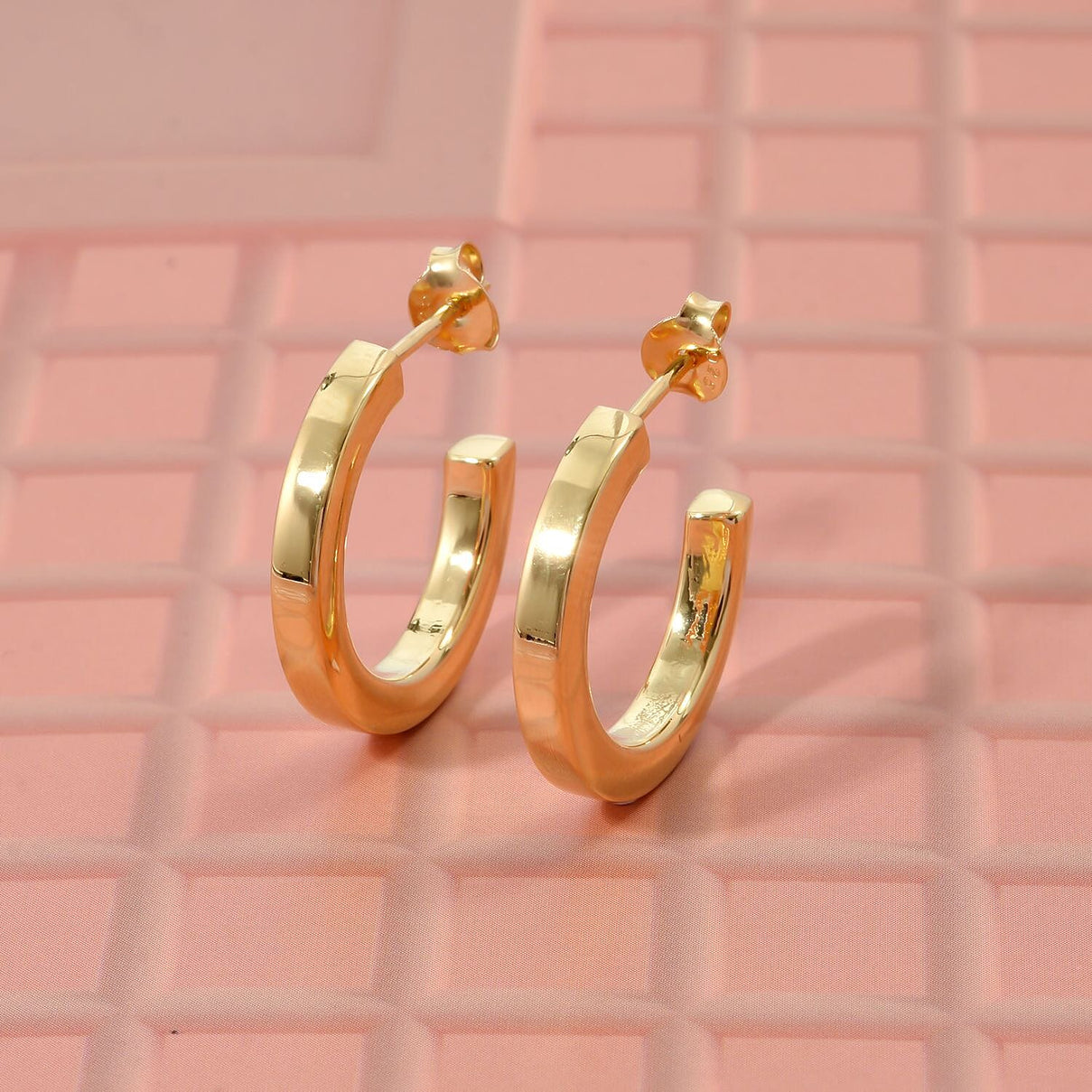 Close Out Deal Sterling Silver Earring with Push Back in Yellow Gold Plating 8194262 7