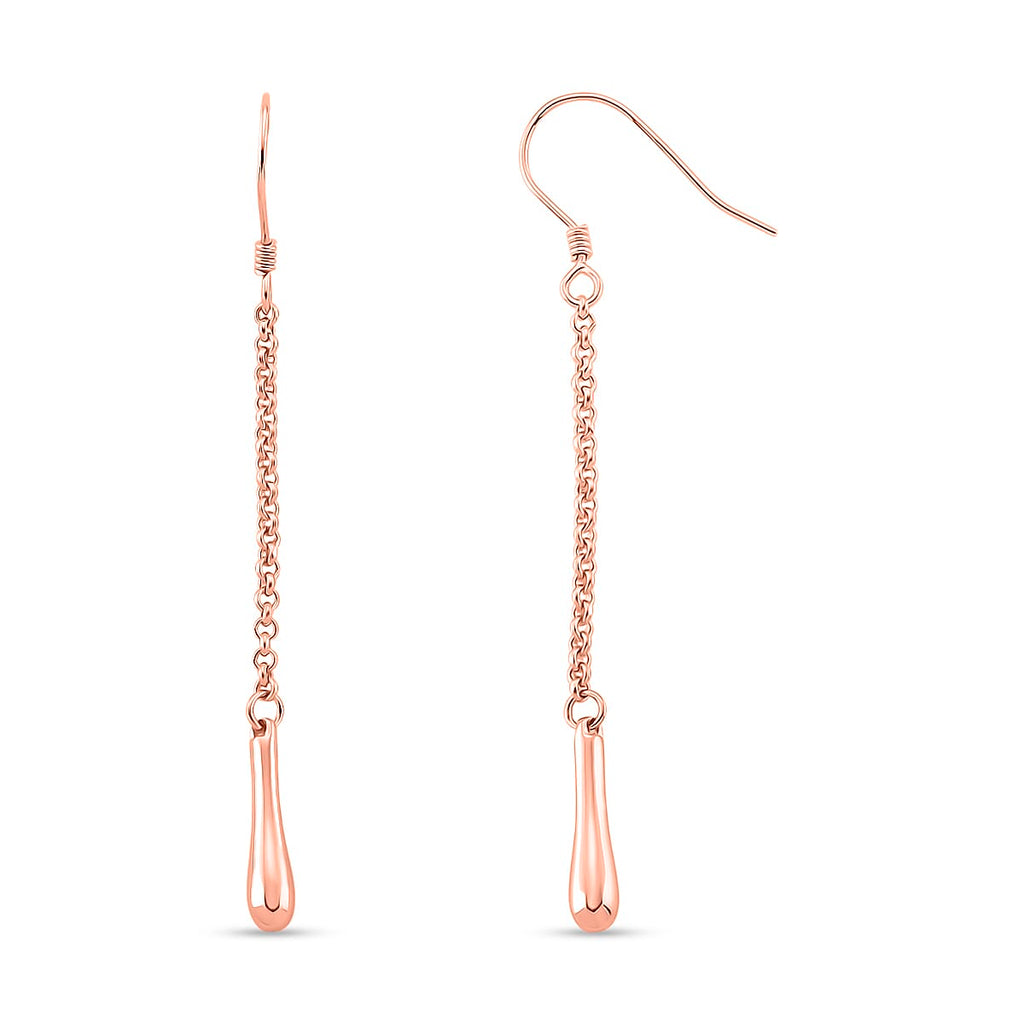 LucyQ Short Single Drip Earrings with Hook in 18K Vermeil Rose  Gold Plated Sterling Silver