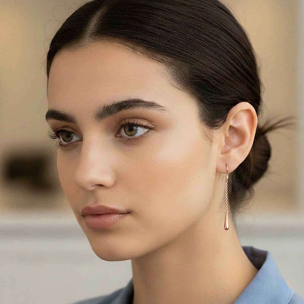 Lucy Q Short Single Drip Earrings with Hook in 18K Vermeil Rose Gold Plated Sterling Silver 3883872 2