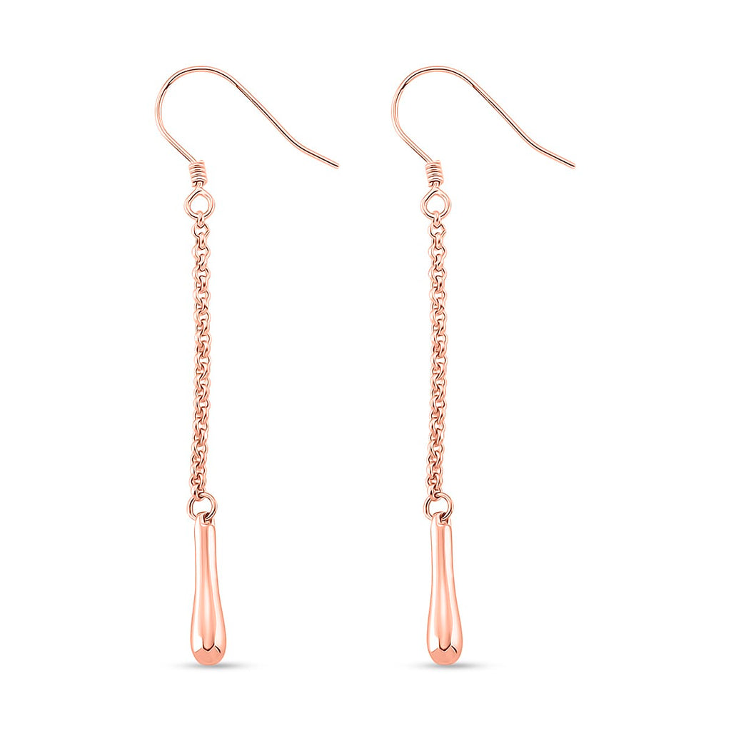 LucyQ Short Single Drip Earrings with Hook in 18K Vermeil Rose  Gold Plated Sterling Silver