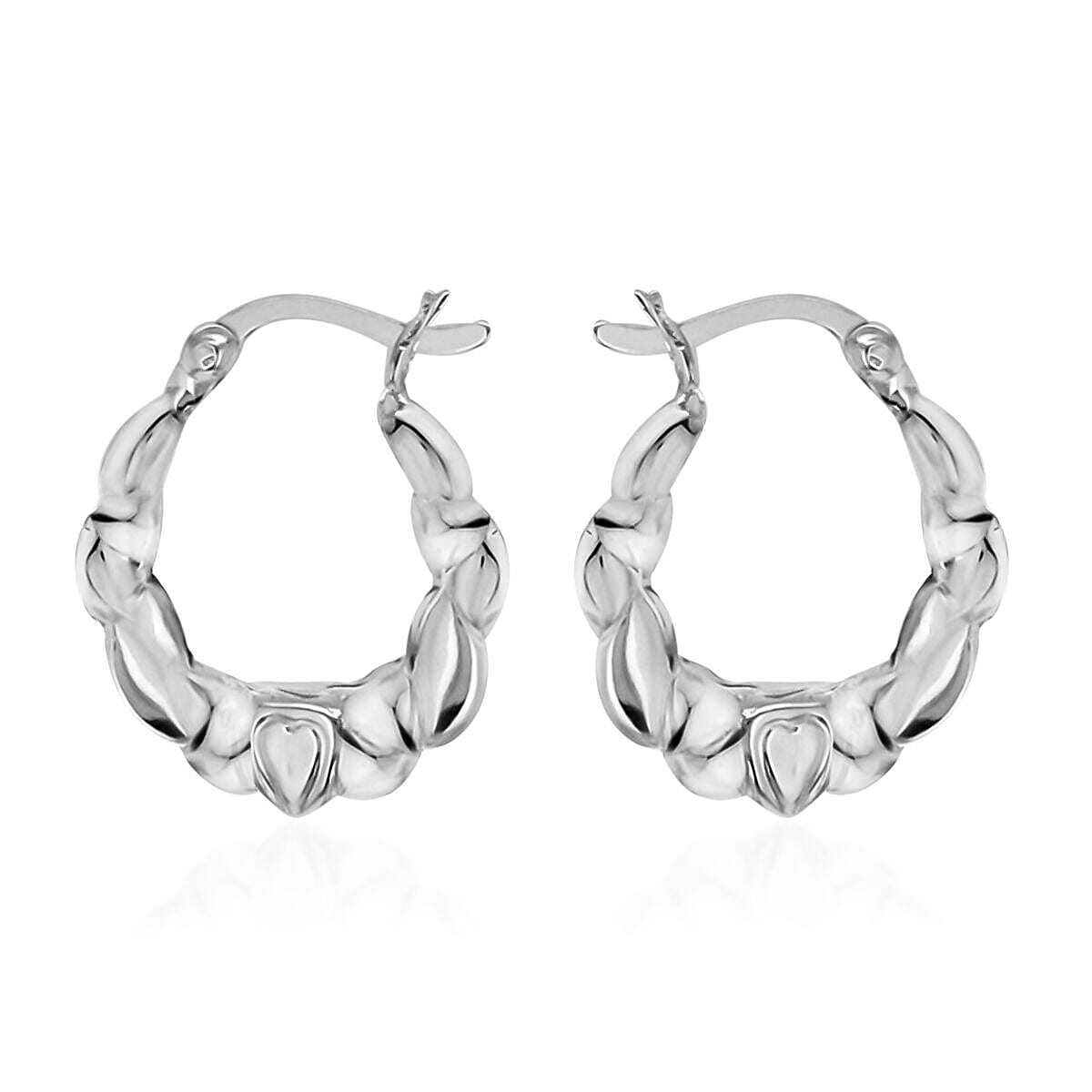 Sterling Silver Heart Creo Earring With Clasp. 7282095 0