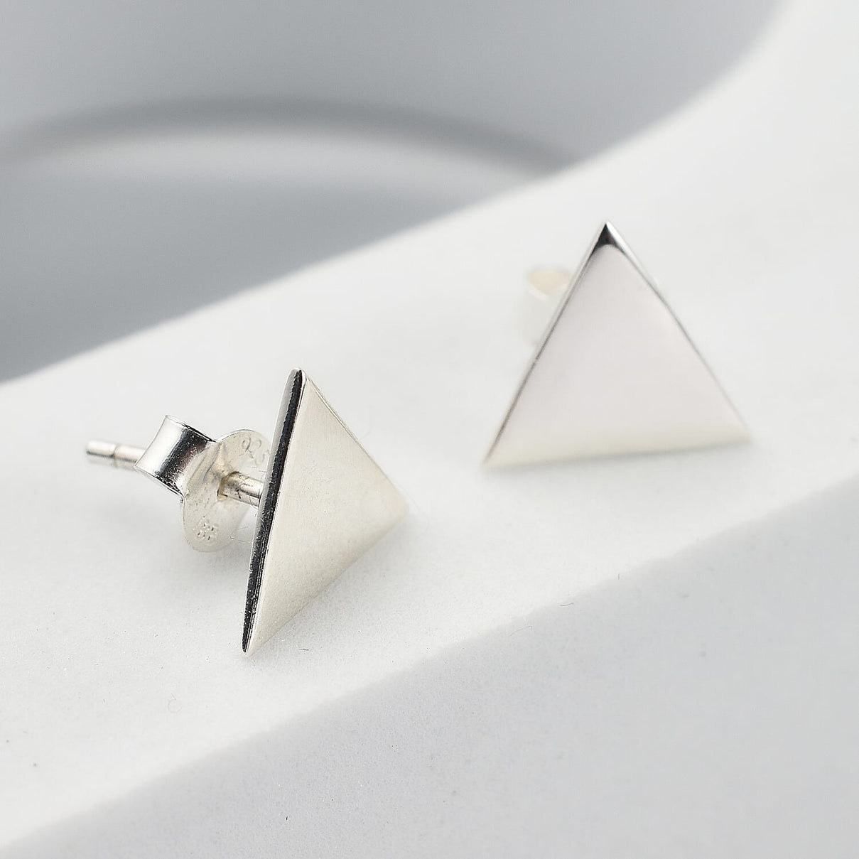 Sterling Silver Triangle Stud Earrings 7676380 3